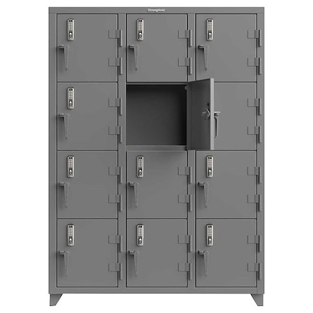 Strong Hold Locker, Assembled, 54" W, 18" D, 75" H 4.66-12D-18-4T-EK-L