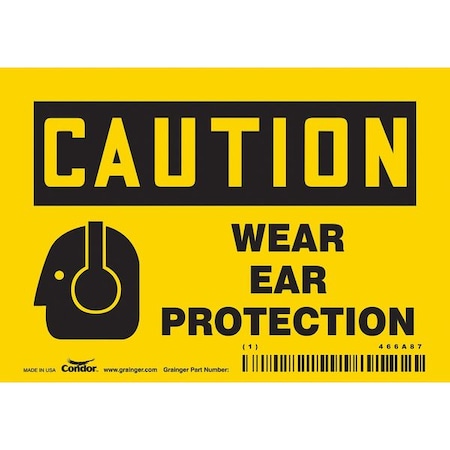 Condor Safety Sign, 3 1/2 in Height, 5 in Width, Vinyl, Horizontal Rectangle, English, 466A87 466A87