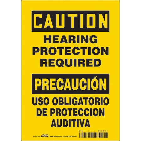 Condor Safety Sign, 10 in Height, 7 in Width, Vinyl, Horizontal Rectangle, English, Spanish, 466A01 466A01