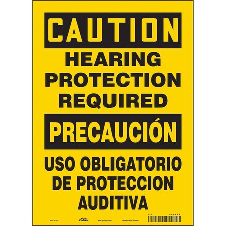 Condor Safety Sign, 14 in Height, 10 in Width, Vinyl, Vertical Rectangle, English, Spanish, 466A02 466A02