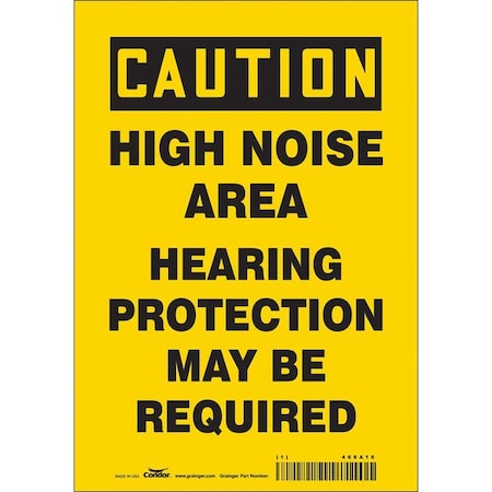 Condor Safety Sign, 10 in Height, 7 in Width, Vinyl, Horizontal Rectangle, English, 466A16 466A16