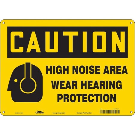 Condor Safety Sign, 10 in Height, 14 in Width, Aluminum, Horizontal Rectangle, English, 466A25 466A25