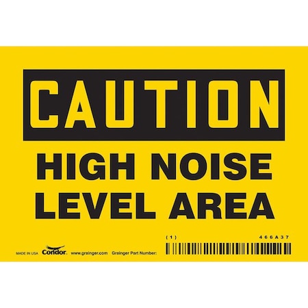 Condor Safety Sign, 3 1/2 in Height, 5 in Width, Vinyl, Horizontal Rectangle, English, 466A37 466A37