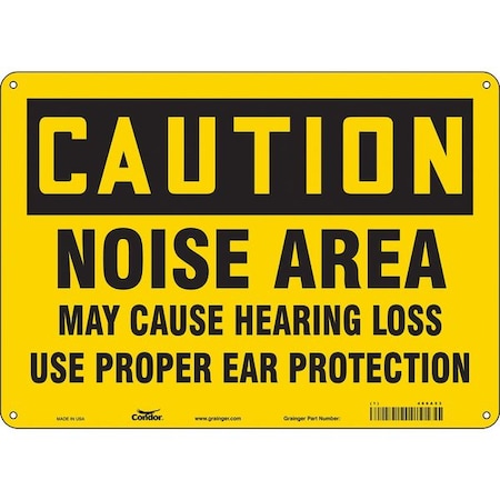 Condor Safety Sign, 10 in Height, 14 in Width, Polyethylene, Horizontal Rectangle, English, 466A53 466A53