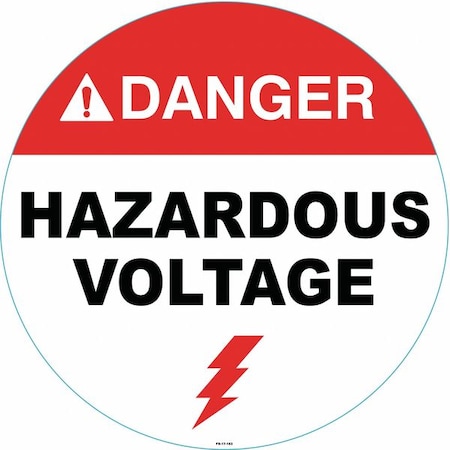 Stranco Anti-Slip Floor Sign, 17 in H, 17 in W, Vinyl, Circle, English, FS-17-163 FS-17-163