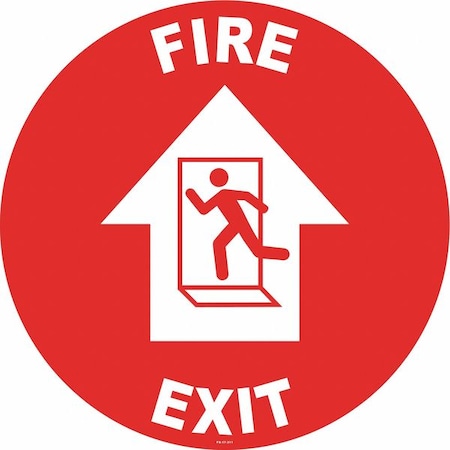 Stranco Floor Sign, 17 in H, 17 in W, Vinyl, Circle, English, FS-17-311 FS-17-311