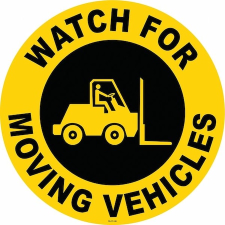 Stranco Anti-Slip Floor Sign, 17 in H, 17 in W, Vinyl, Circle, English, FS-17-120 FS-17-120