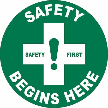 Stranco Anti-Slip Floor Sign, 17 in H, 17 in W, Vinyl, Circle, English, FS-17-130 FS-17-130