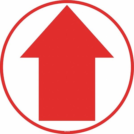 Stranco Floor Sign, 17 in H, 17 in W, Vinyl, Circle, English, FS-17-135 FS-17-135