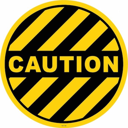 Stranco Anti-Slip Floor Sign, 17 in H, 17 in W, Vinyl, Circle, English, FS-17-145 FS-17-145