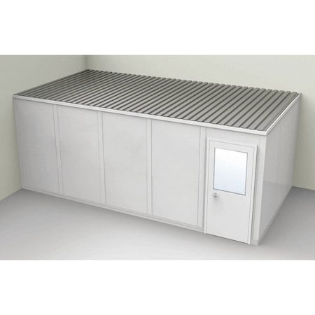 Porta-Fab 2-Wall Modular In-Plant Office, 8 ft 1 3/4 in H, 20 ft 1 1/4 in W, 10 ft 1 1/4 in D, Gray GV1020G-2