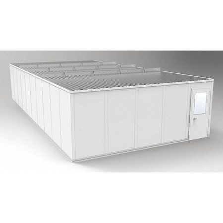 Porta-Fab 4-Wall Modular In-Plant Office, 8 ft 1 3/4 in H, 40 ft 4 1/2 in W, 20 ft 4 1/2 in D, Gray GV2040G