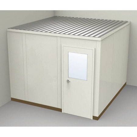 Porta-Fab 2-Wall Modular In-Plant Office, 8 ft 1 3/4 in H, 10 ft 1 1/4 in W, 10 ft 1 1/4 in D, Beige GV1010-2