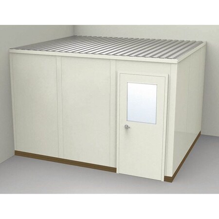 Porta-Fab 2-Wall Modular In-Plant Office, 8 ft 1 3/4 in H, 12 ft 1 1/4 in W, 10 ft 1 1/4 in D, Beige GV1012-2