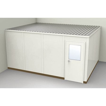 Porta-Fab 2-Wall Modular In-Plant Office, 8 ft 1 3/4 in H, 16 ft 1 1/4 in W, 12 ft 1 1/4 in D, Beige GV1216-2