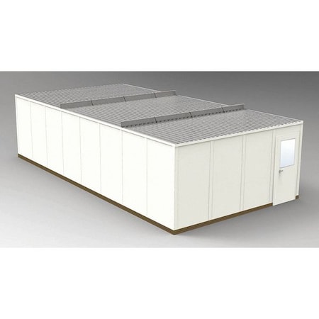 Porta-Fab 4-Wall Modular In-Plant Office, 8 ft 1 3/4 in H, 32 ft 4 1/2 in W, 16 ft 4 1/2 in D, Beige GS1632