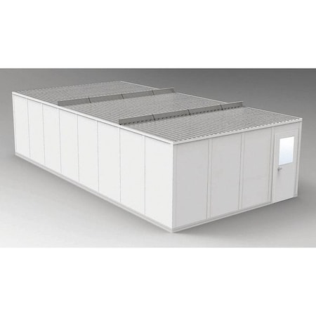 Porta-Fab 4-Wall Modular In-Plant Office, 8 ft 1 3/4 in H, 32 ft 4 1/2 in W, 16 ft 4 1/2 in D, Gray GV1632G