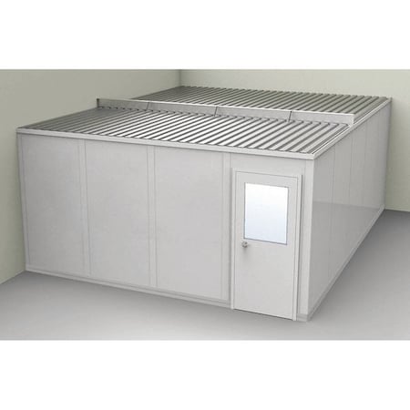Porta-Fab 2-Wall Modular In-Plant Office, 8 ft 1 3/4 in H, 20 ft 1 1/4 in W, 16 ft 1 1/4 in D, Gray GV1620G-2