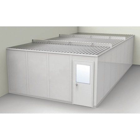 Porta-Fab 2-Wall Modular In-Plant Office, 8 ft 1 3/4 in H, 32 ft 1 1/4 in W, 16 ft 1 1/4 in D, Gray GV1632G-2