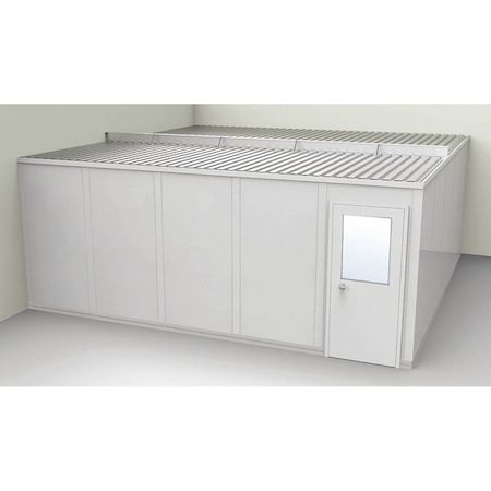 Porta-Fab 2-Wall Modular In-Plant Office, 8 ft 1 3/4 in H, 20 ft 1 1/4 in W, 20 ft 1 1/4 in D, Gray GV2020G-2