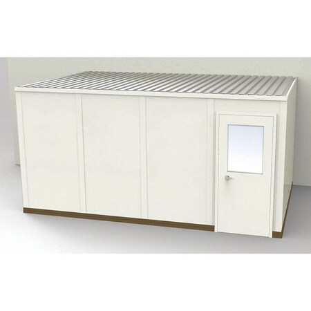Porta-Fab 3-Wall Modular In-Plant Office, 8 ft 1 3/4 in H, 16 ft 4 1/2 in W, 10 ft 1 1/4 in D, Beige GS1016-3