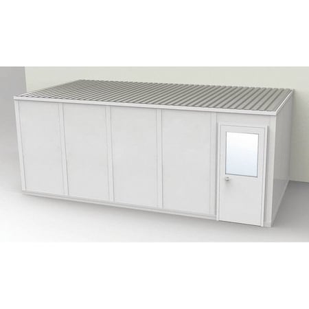 Porta-Fab 3-Wall Modular In-Plant Office, 8 ft 1 3/4 in H, 20 ft 4 1/2 in W, 10 ft 1 1/4 in D, Gray GV1020G-3