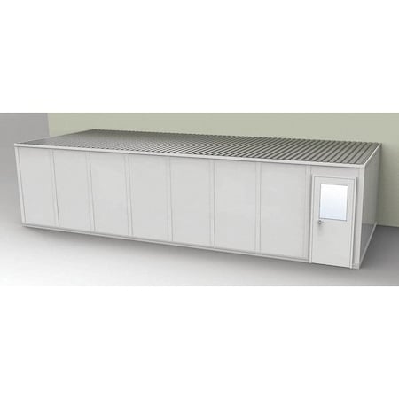 Porta-Fab 3-Wall Modular In-Plant Office, 8 ft 1 3/4 in H, 32 ft 4 1/2 in W, 12 ft 1 1/4 in D, Gray GV1232G-3