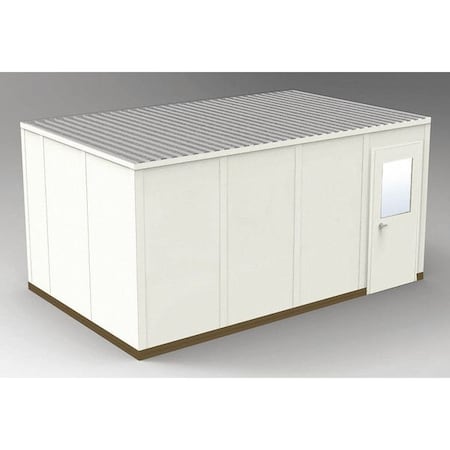 Porta-Fab 4-Wall Modular In-Plant Office, 8 ft 1 3/4 in H, 16 ft 4 1/2 in W, 10 ft 4 1/2 in D, Beige GS1016