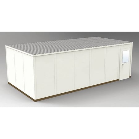 Porta-Fab 4-Wall Modular In-Plant Office, 8 ft 1 3/4 in H, 24 ft 4 1/2 in W, 12 ft 4 1/2 in D, Beige GS1224