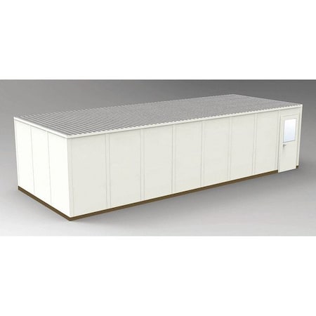 Porta-Fab 4-Wall Modular In-Plant Office, 8 ft 1 3/4 in H, 32 ft 4 1/2 in W, 12 ft 4 1/2 in D, Beige GS1232