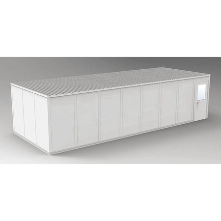 Porta-Fab 4-Wall Modular In-Plant Office, 8 ft 1 3/4 in H, 32 ft 4 1/2 in W, 12 ft 4 1/2 in D, Gray GV1232G