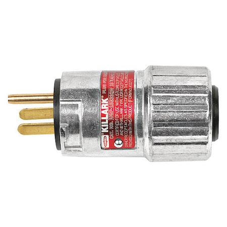 Hubbell Killark Plug, 125VAC, 60 Hz, 15A, 1 HP UGP-15231QWWW