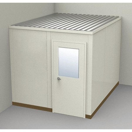 Porta-Fab 2-Wall Modular In-Plant Office, 8 ft 1 3/4 in H, 10 ft 1 1/4 in W, 8 ft 1 1/4 in D, Beige GV810-2