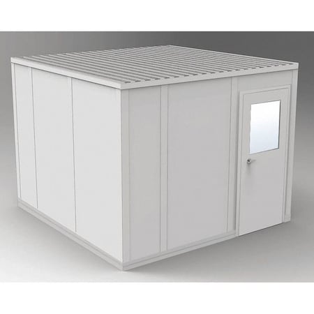 Porta-Fab 4-Wall Modular In-Plant Office, 8 ft 1 3/4 in H, 10 ft 4 1/2 in W, 10 ft 4 1/2 in D, Gray GV1010G