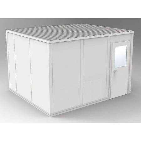 Porta-Fab 4-Wall Modular In-Plant Office, 8 ft 1 3/4 in H, 12 ft 4 1/2 in W, 10 ft 4 1/2 in D, Gray GV1012G
