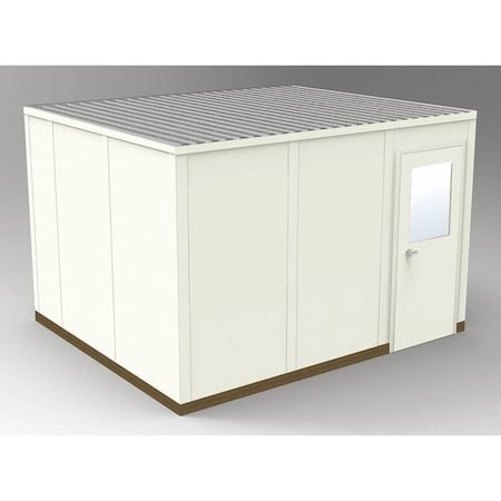 Porta-Fab 4-Wall Modular In-Plant Office, 8 ft 1 3/4 in H, 12 ft 4 1/2 in W, 10 ft 4 1/2 in D, Beige GV1012