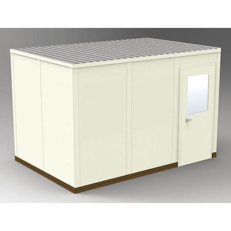 Porta-Fab 4-Wall Modular In-Plant Office, 8 ft 1 3/4 in H, 12 ft 4 1/2 in W, 8 ft 4 1/2 in D, Beige GV812