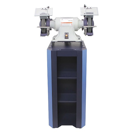 Dayton Bench Grinder with Stand, 8 in Max. Wheel Dia, 36/120 Grinding Wheel Grit 467L29
