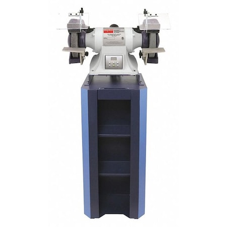 Dayton Bench Grinder with Stand, 8 in Max. Wheel Dia, 36/120 Grinding Wheel Grit 467L63
