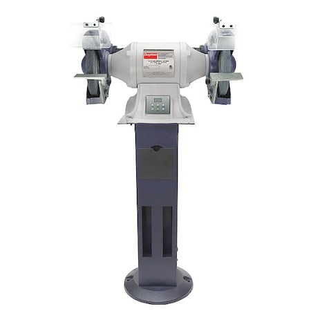 Dayton Bench Grinder with Stand, 10 in Max. Wheel Dia, 36/120 Grinding Wheel Grit 467L67