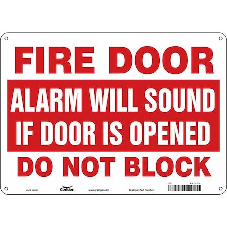 Condor Safety Sign Emergency Exit, Aluminum, 14 in W, 10 in H, White 467P52