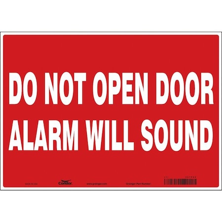 Condor Safety Sign Emergency Exit, 10 in H, 14 in W, Vinyl, Horizontal Rectangle, English, 467P66 467P66