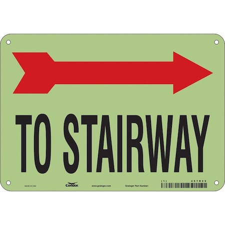 Condor TO STAIRWAY W/SYMBOL, 10 in W x 7 in H, Vertical Rectangle, Polyethylene, 467R99 467R99