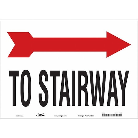 Condor TO STAIRWAY W/SYMBOL, 14 in W x 10 in H, Horizontal Rectangle, Vinyl, 467T05 467T05
