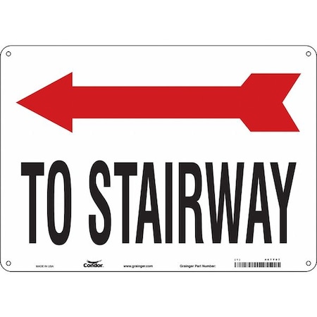 Condor TO STAIRWAY W/SYMBOL, 14 in W x 10 in H, Horizontal Rectangle, Aluminum, 467T07 467T07