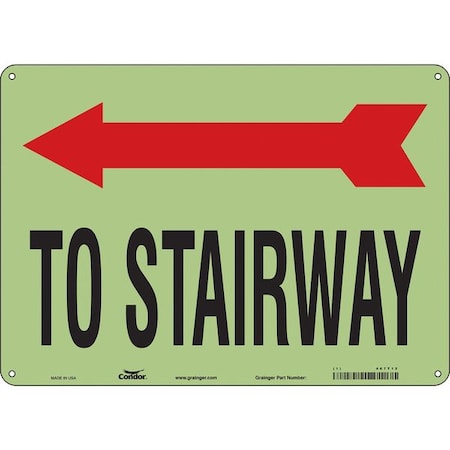 Condor TO STAIRWAY W/SYMBOL, 14 in W x 10 in H, Horizontal Rectangle, Polyethylene, 467T12 467T12