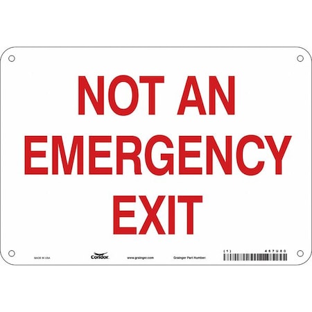 Condor Exit Sign, Plastic, 10" W, 7" H, Not An Emergency Exit, White 467U80
