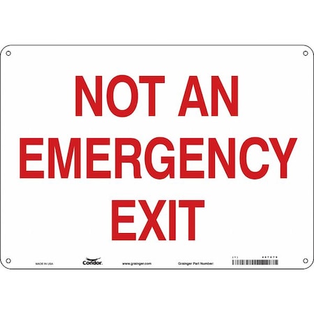 Condor Exit Sign, Aluminum, 14" W, 10" H, Not An Emergency Exit, White 467U79