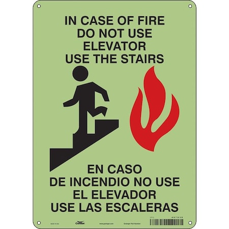 Condor Safety Sign Emergency Exit, Polyethylene, 10 in W, 14 in H, White 467U39