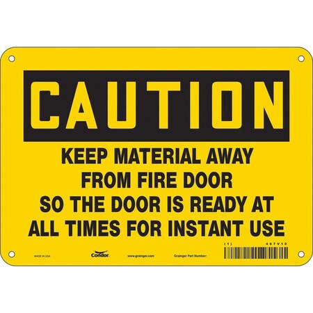 Condor Safety Sign Emergency Exit, Aluminum, 10 in W, 7 in H, Yellow 467V10